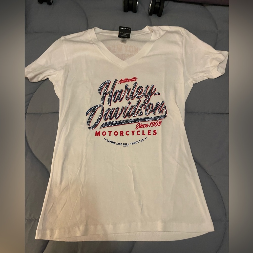 NWOT patriotic studded Harley Davidson t shirt